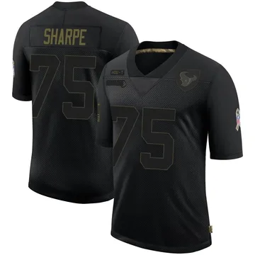 Men's Nike Houston Texans David Sharpe Black 2020 Salute To Service Jersey - Limited