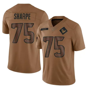 Men's Nike Houston Texans David Sharpe Brown 2023 Salute To Service Jersey - Limited