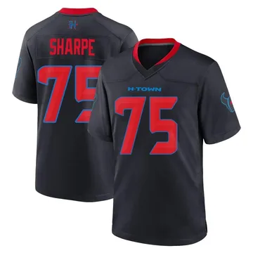 Men's Nike Houston Texans David Sharpe Navy 2nd Alternate Jersey - Game