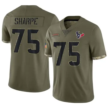 Men's Nike Houston Texans David Sharpe Olive 2022 Salute To Service Jersey - Limited