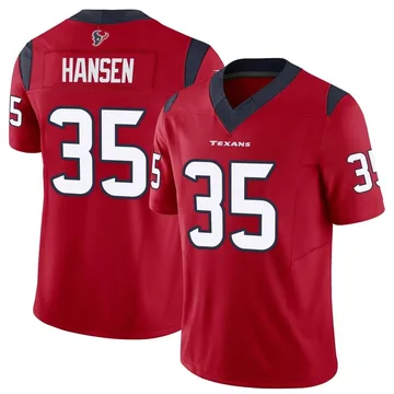 Jake Hansen Men's Nike Red Houston Texans Alternate Custom Game Jersey Size: 3XL