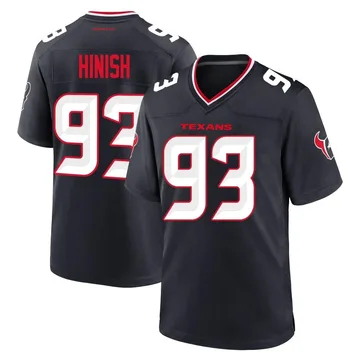 Youth Nike Houston Texans Kurt Hinish Navy Team Jersey - Game