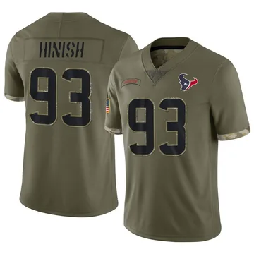 Youth Nike Houston Texans Kurt Hinish Olive 2022 Salute To Service Jersey - Limited