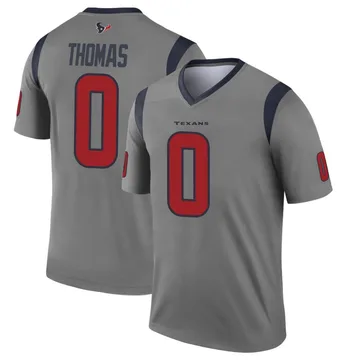 Youth Nike Houston Texans Zach Thomas Gray Inverted Jersey - Legend