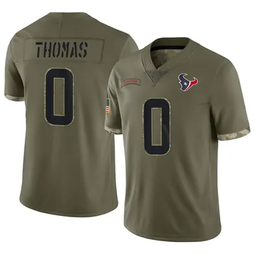 Youth Nike Houston Texans Zach Thomas Olive 2022 Salute To Service Jersey - Limited